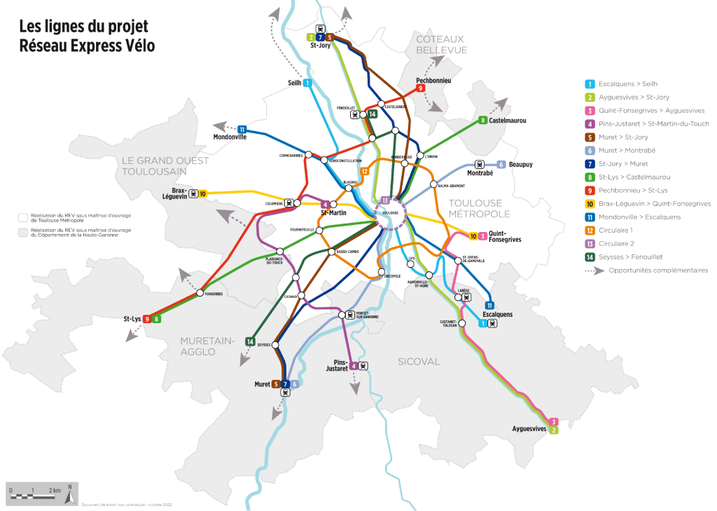 Exemple de projet de Réseau Express Vélo pour Toulouse Métropole